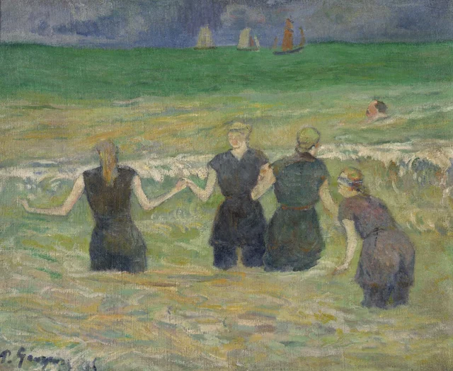 Bañistas en Tahití