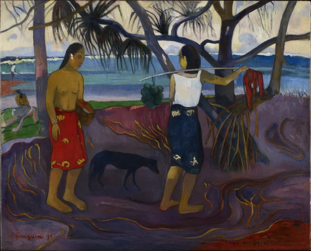 I Raro Te Oviri (Under the Pandanus), Paul Gauguin