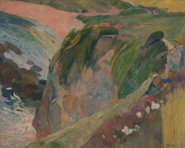 El flautista en el acantilado, Paul Gauguin