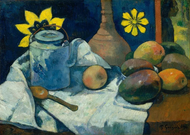 Naturaleza muerta con tetera y frutas, Paul Gauguin