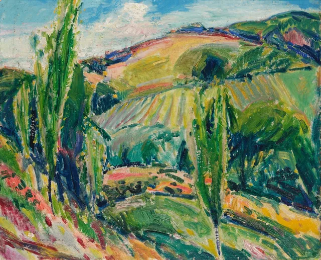 Paysage avec peupliers, Paul Gauguin