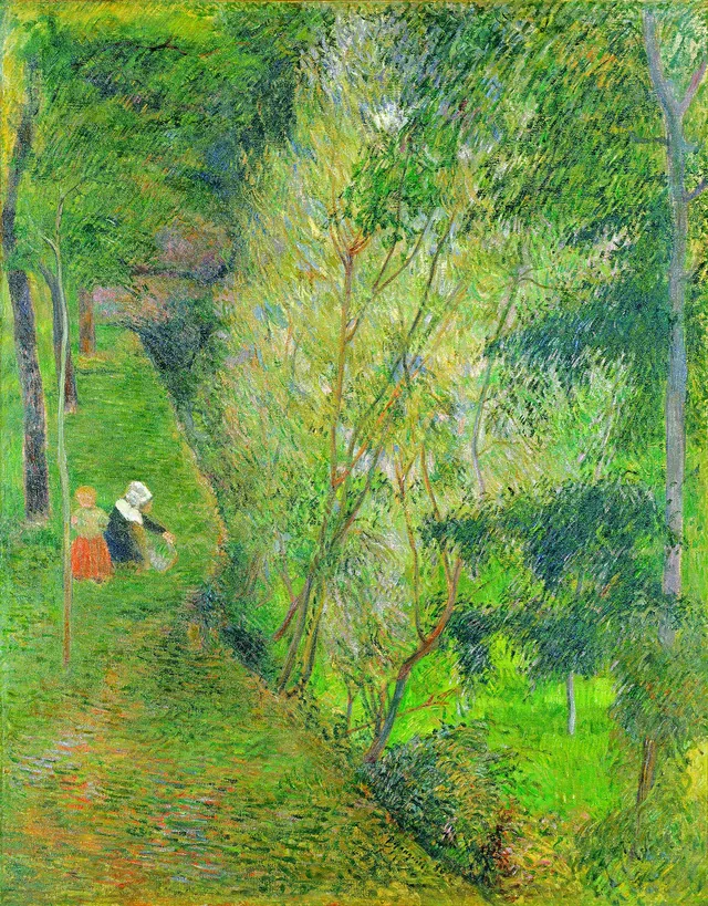 Pont-Avennoise et enfant dans un sous-bois, Paul Gauguin