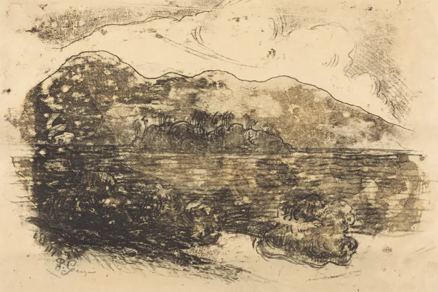 Tahitian Shore [recto], Paul Gauguin