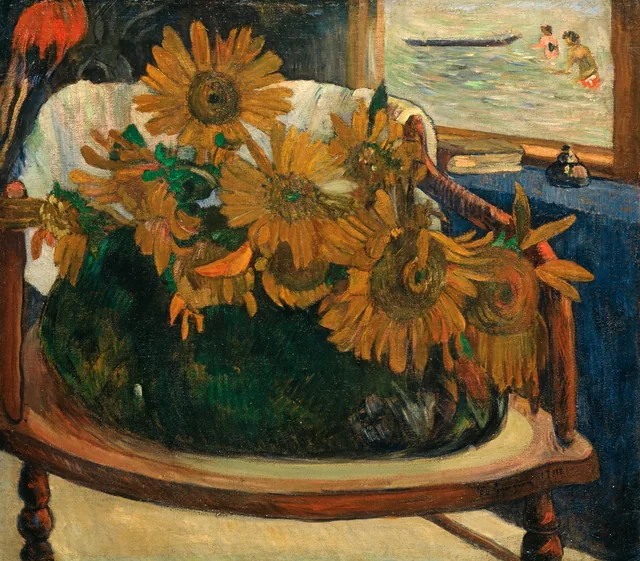 Sunflowers on an Armchair, Paul Gauguin