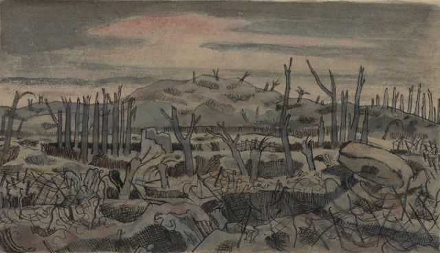 The Battlefield near Ypres; 'The Bluff', Paul Nash