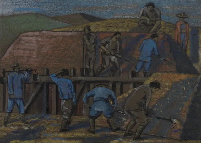 Chinese Working in a Quarry, Paul Nash