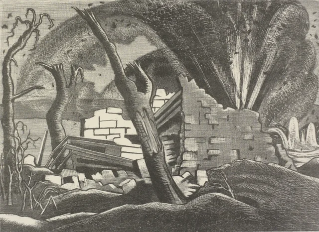 A Shell Bursting, Passchendaele, Paul Nash