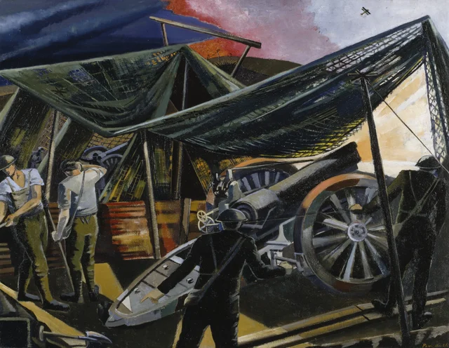 A Howitzer Firing, Paul Nash