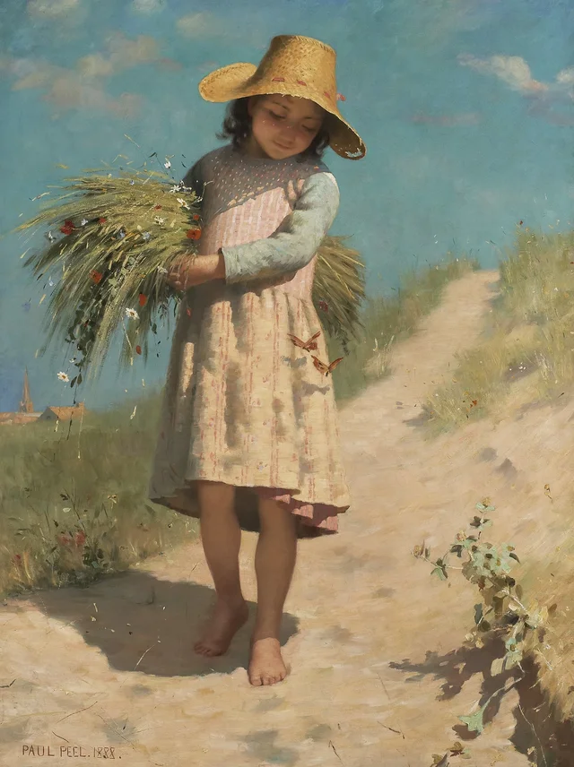 The Young Gleaner or The Butterflies, Paul Peel