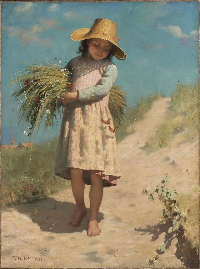 La Jeune Glaneuse ou Les Papillons, Paul Peel