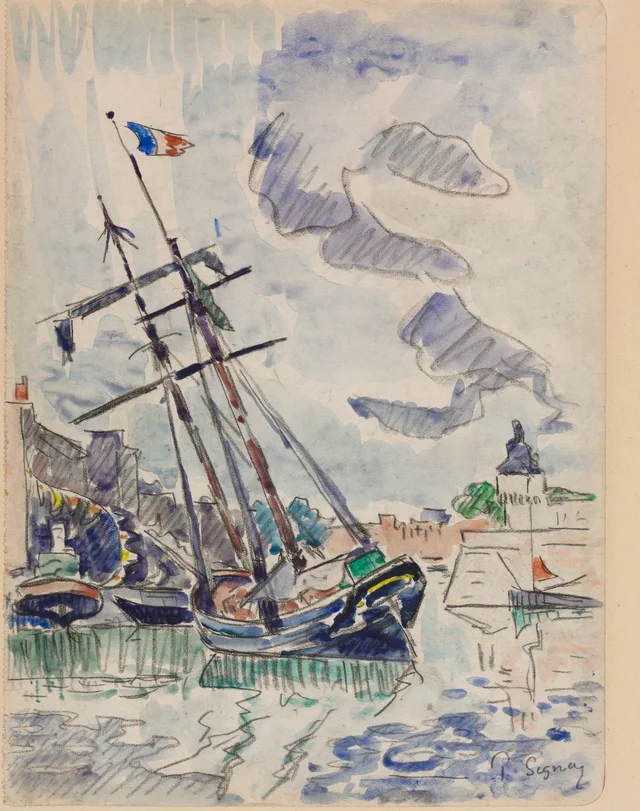 Bateau au port, Paul Signac