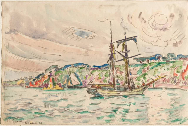 Bateaux près de la rivière du Trieux, Paul Signac