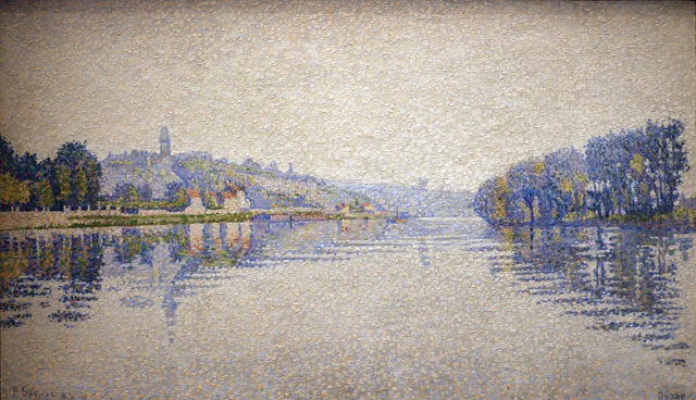 Orillas del río, el Sena en Herblay, Paul Signac