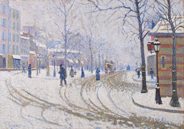 El bulevar de Clichy, la nieve, Paul Signac
