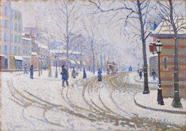 Le boulevard de Clichy, la neige