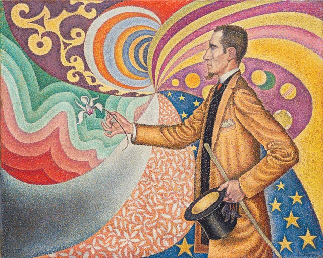 Opus sobre el esmalte de un fondo rítmico de compases y ángulos, de tonos y matices, retrato del señor Félix Fénéon en 1890