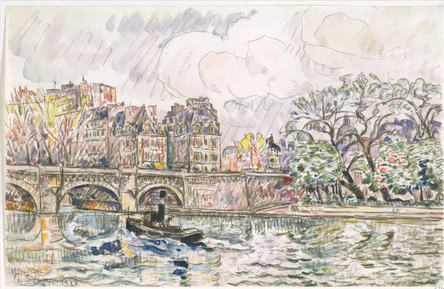 Paris : la place Dauphine, Paul Signac