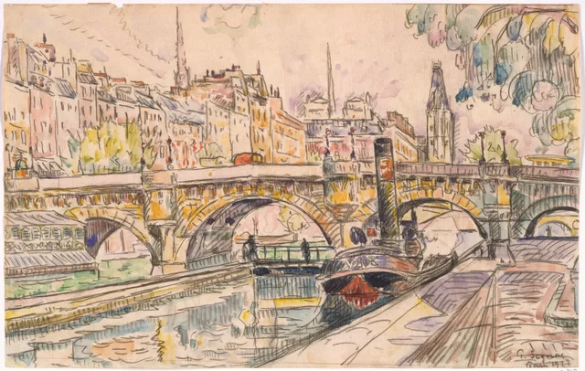 Remorqueur au Pont-Neuf, Paris, Paul Signac