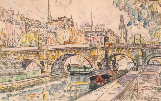 Remolcador en el Pont-Neuf, París, Paul Signac