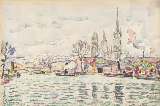 Escena de río: Ruan, Paul Signac