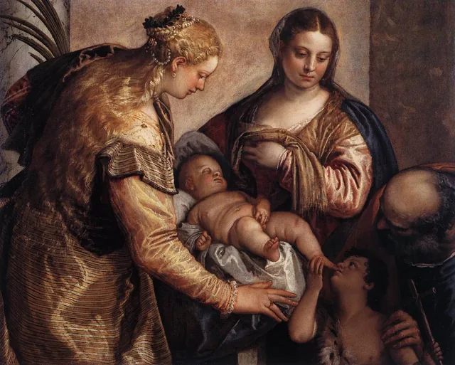 La Sainte Famille avec le petit saint Jean et sainte Catherine
