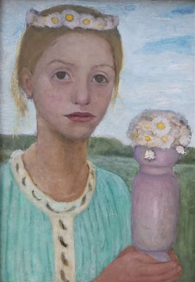 Joven con corona de flores, Paula Modersohn-Becker