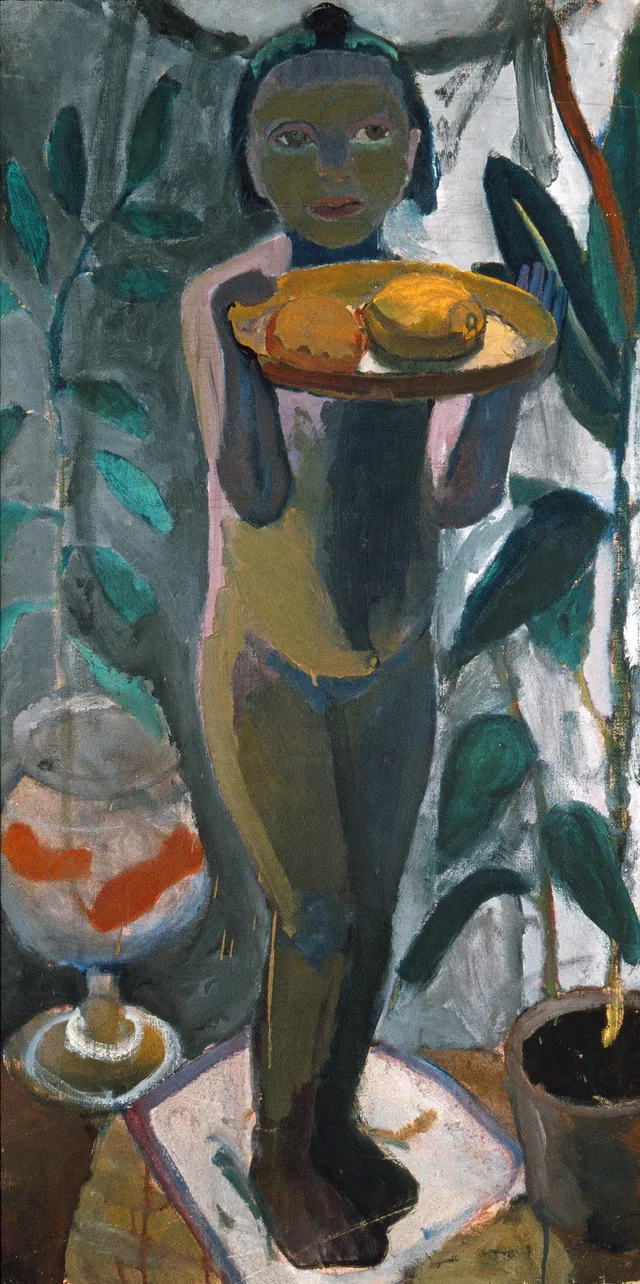 Standing Child Nude with Goldfish Bowl, Paula Modersohn-Becker