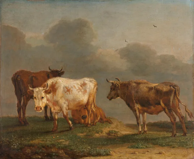 Four Young Bulls in a Meadow, Paulus Potter