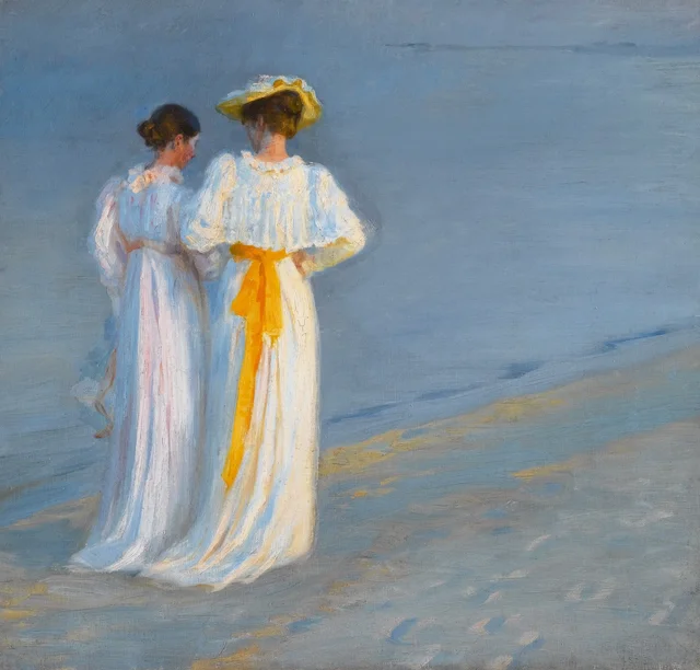 Anna Ancher y Marie Krøyer en la playa de Skagen