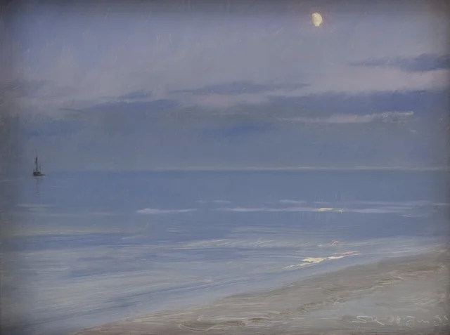 Luz de luna en la playa de Skagen