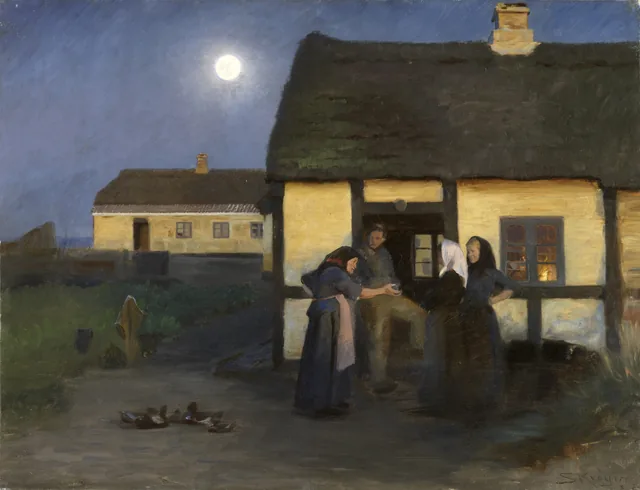 Devant la maison de Christoffer. Soir de la Saint-Jean. Skagen