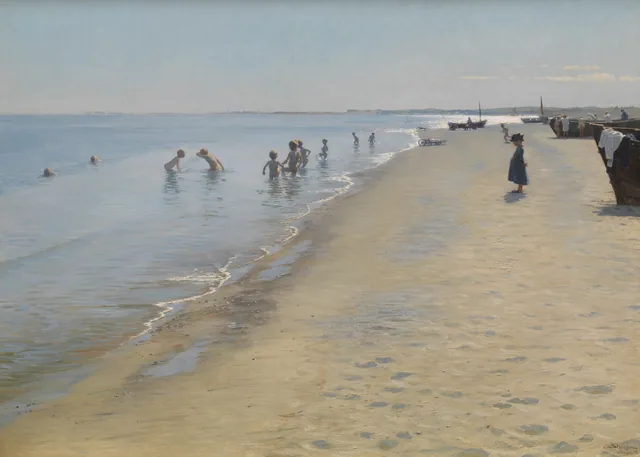 スケーエンの南の浜の夏の日
