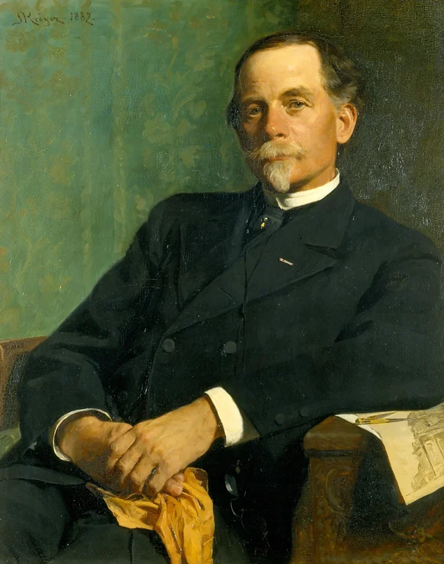 El arquitecto y profesor F. Meldahl, sentado, Peder Severin Krøyer