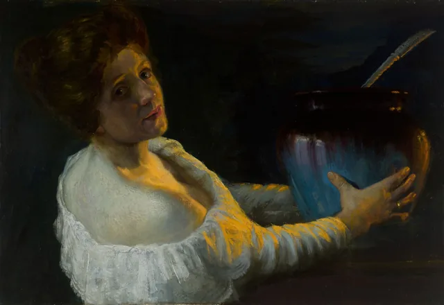 Mrs Brodersen with a Punch Bowl