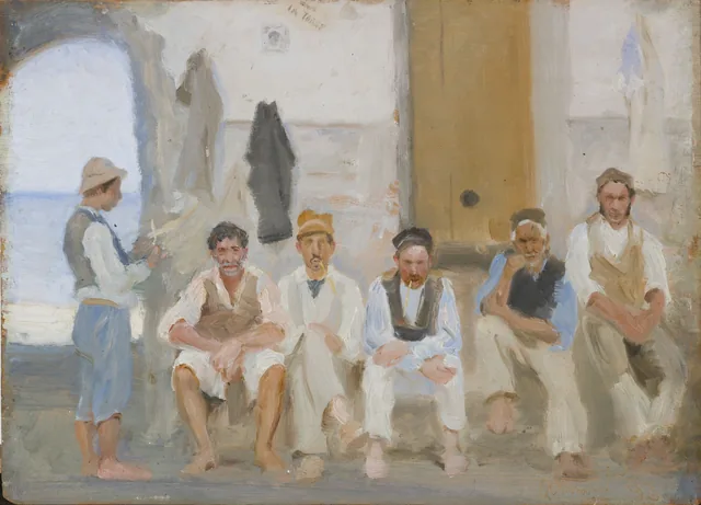Ouvriers italiens à Atrani, près d'Amalfi