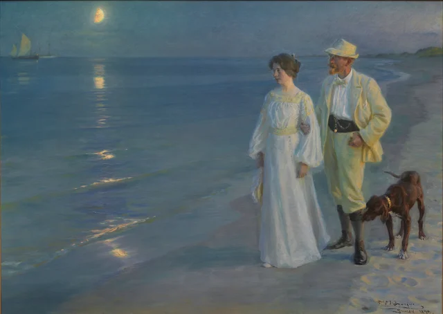 Tarde de verano en la playa de Skagen. El artista y su esposa, Peder Severin Krøyer