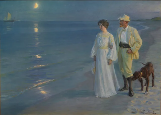 スケーエンの浜の夏の夕べ、画家とその妻