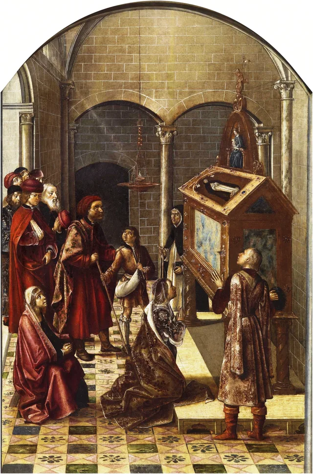 The Adoration of the Tomb of Saint Peter Martyr, Pedro Berruguete