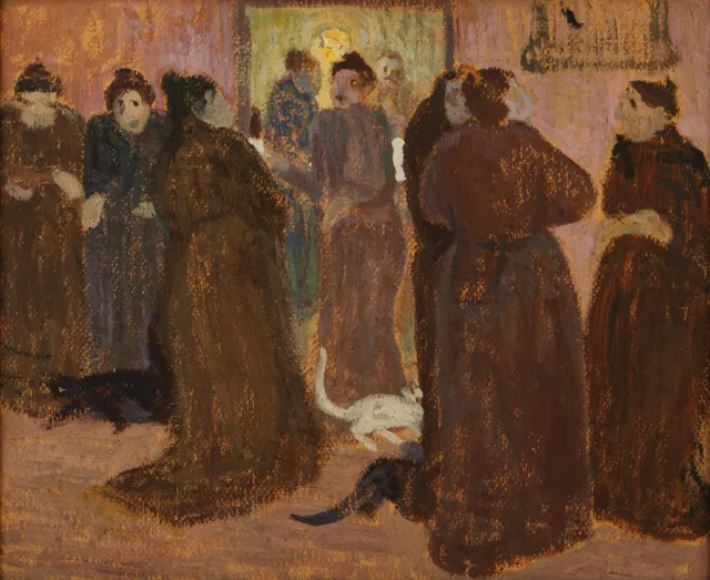 Gathering at the inn before the meal. The Fonda, Pedro Figari