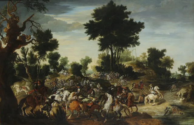 Cavalry Skirmish by a Stream, Peeter Snayers