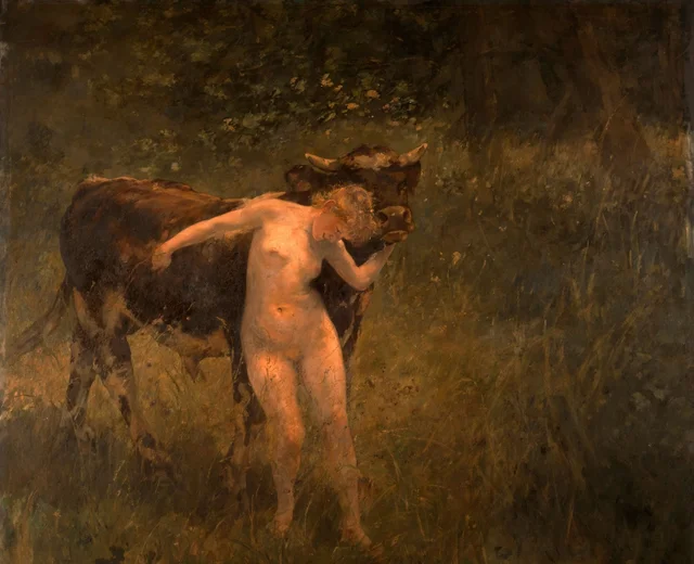 Woman and Bull, Alfred Philippe Roll