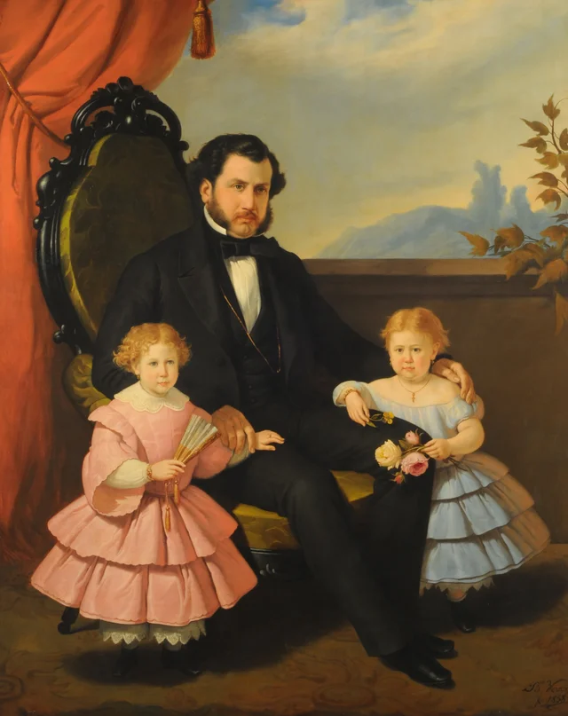 Portrait of a Gentleman and Girls
