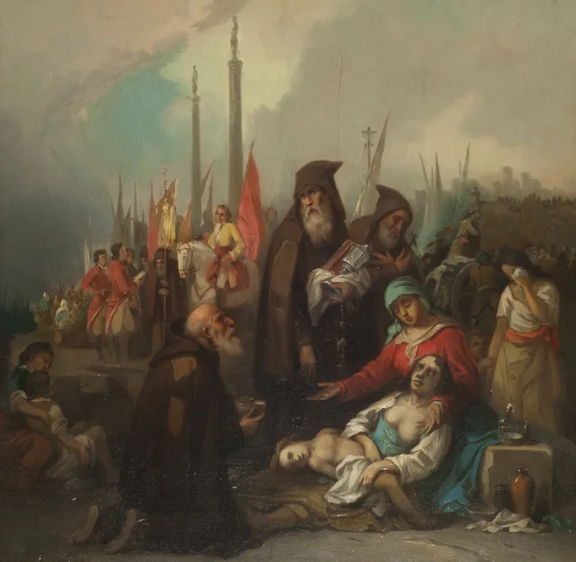 Historical Painting: Aid to the Plague-Stricken