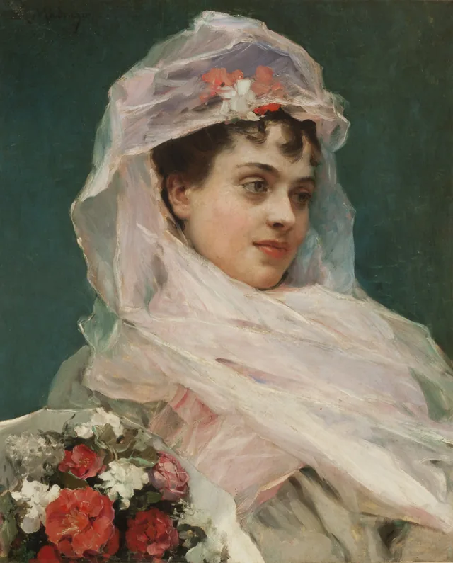 Aline Masson à la coiffure de gaze