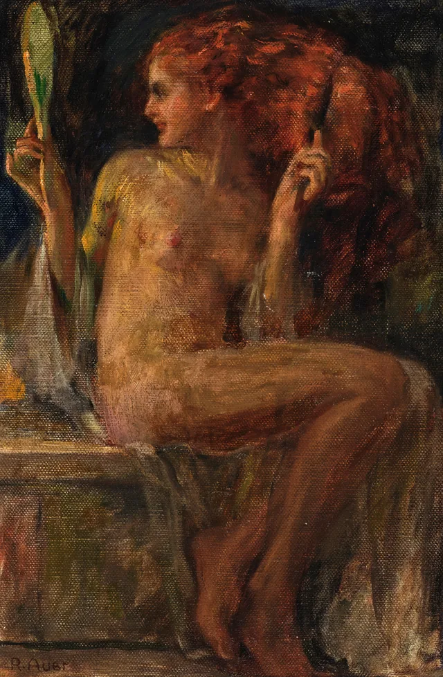 Lady with Red Hair at Her Toilette, Robert Auer