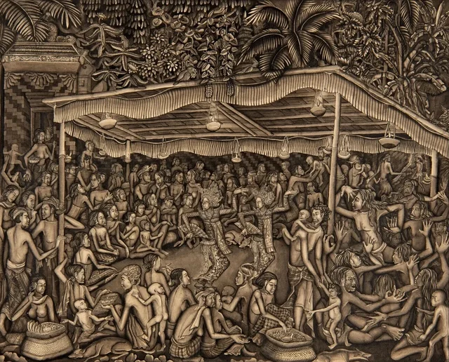 サンヒャンのトランス舞踊、二人の踊り手とケチャの踊り手たち, I Nyoman Ngendon