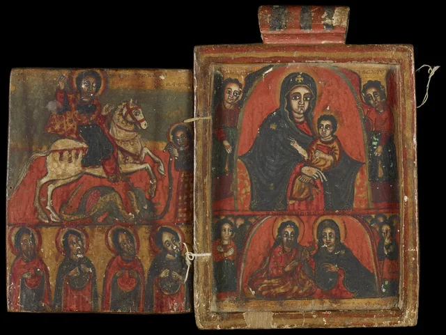 Icône recto verso avec des scènes de la vie du Christ, la Vierge Marie et des saints (face A)