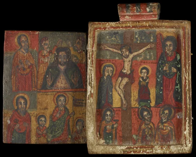 Icône recto verso avec des scènes de la vie du Christ, la Vierge Marie et des saints (face B)