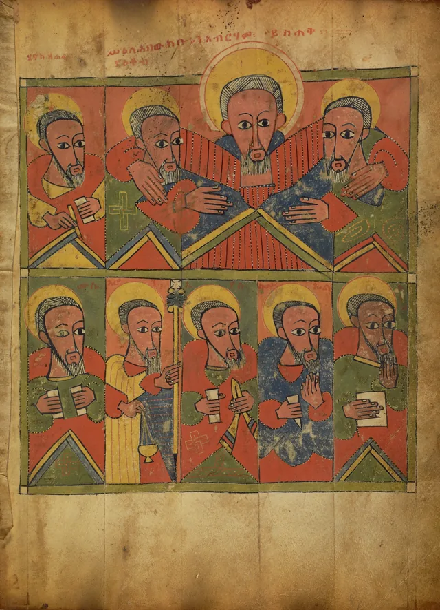 Les prophètes avec Abraham embrassant Isaac et Jacob (ms 105, f. 6)
