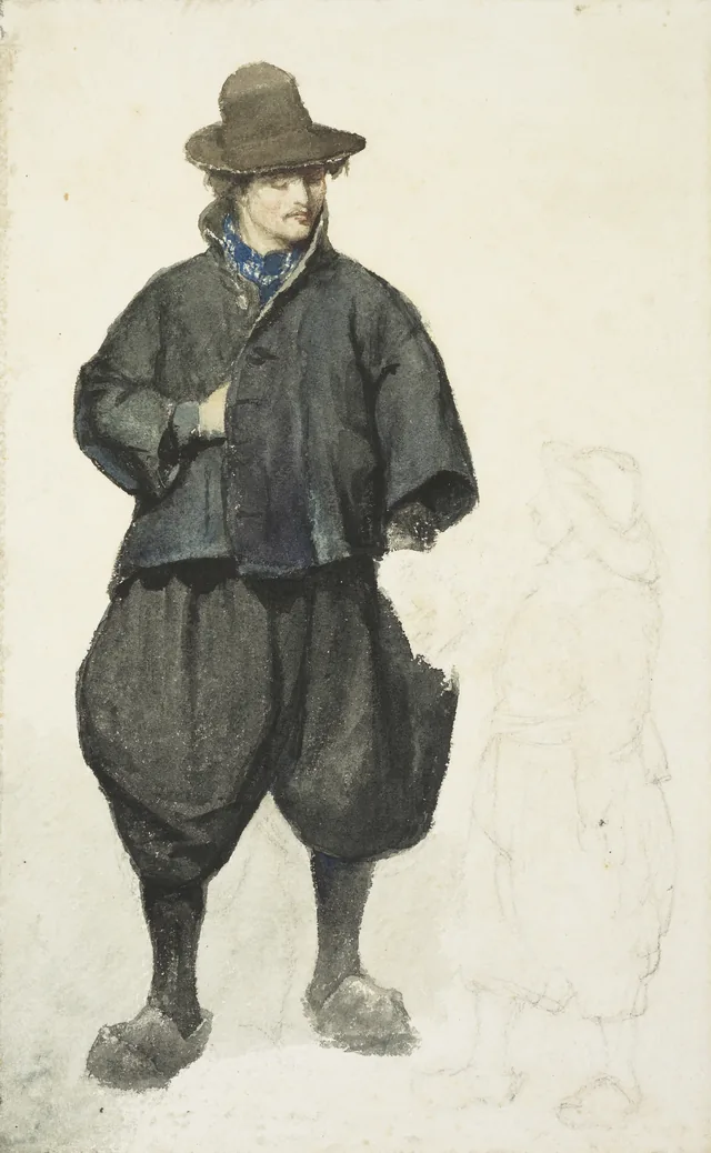 Um homem em traje de Marken (pescador)